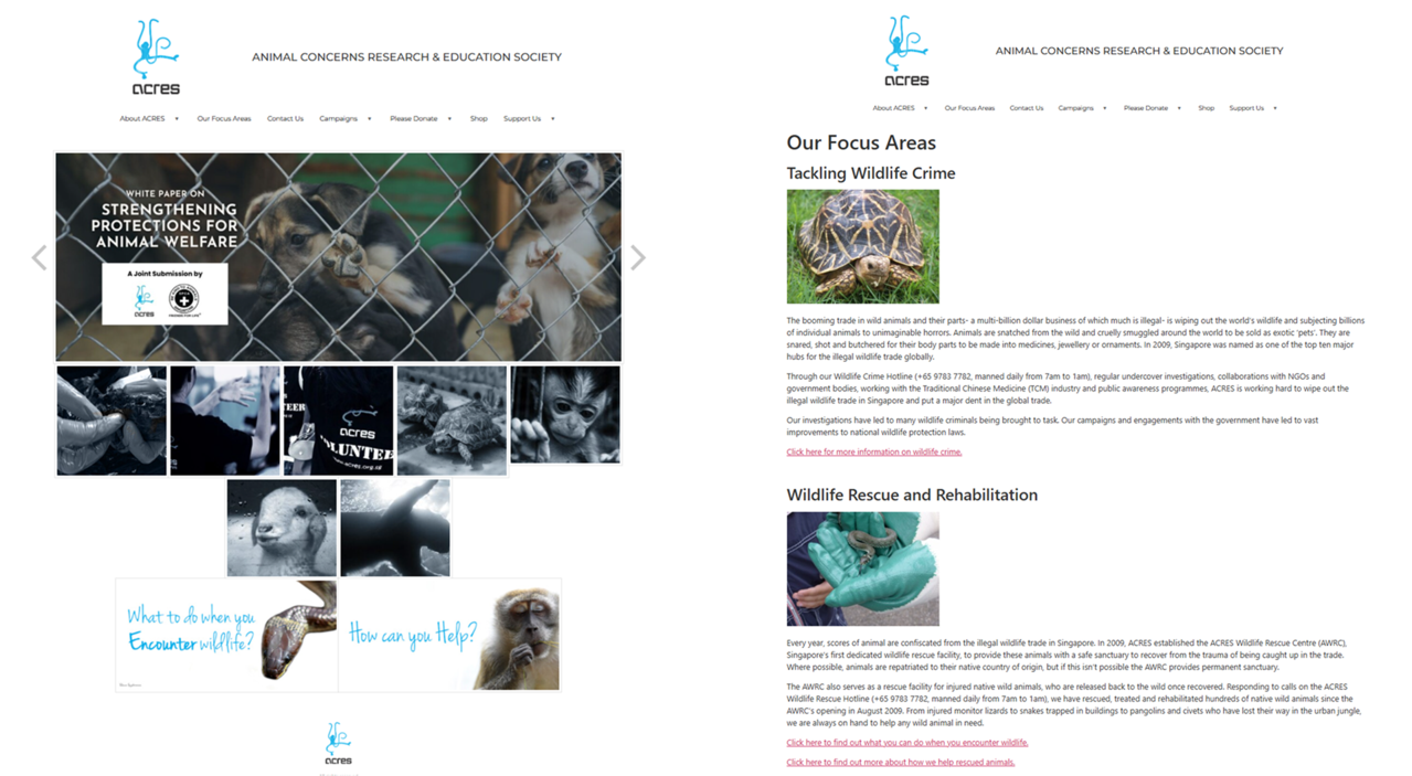 Acres Current Webpage